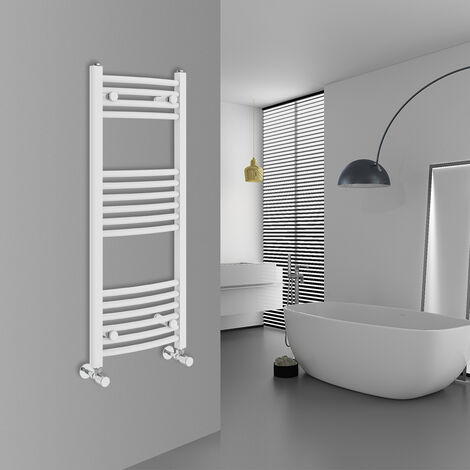 WarmeHaus Curved White Bathroom Ladder Radiator 1000x400mm