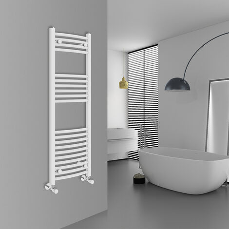 WarmeHaus Curved White Bathroom Ladder Radiator 1200x400mm