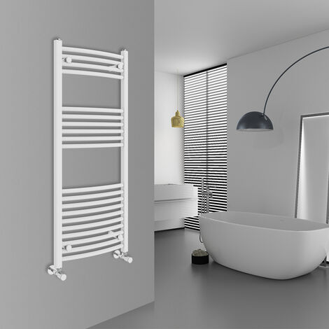 WarmeHaus Curved White Bathroom Ladder Radiator 1200x500mm