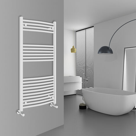 WarmeHaus Curved White Bathroom Ladder Radiator 1200x600mm