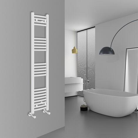 WarmeHaus Curved White Bathroom Ladder Radiator 1400x300mm