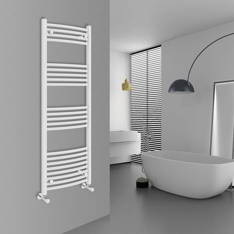 WarmeHaus Curved White Bathroom Ladder Radiator 1400x500mm