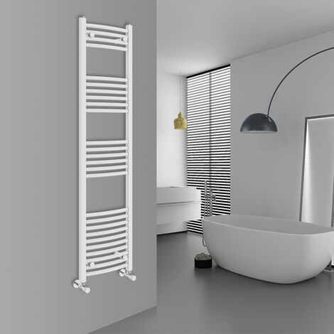 WarmeHaus Curved White Bathroom Ladder Radiator 1600x400mm