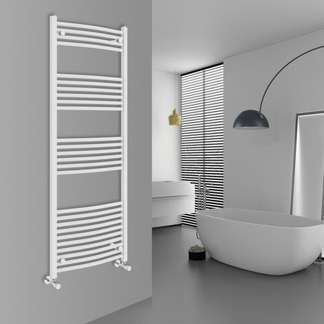 WarmeHaus Curved White Bathroom Ladder Radiator 1600x600mm