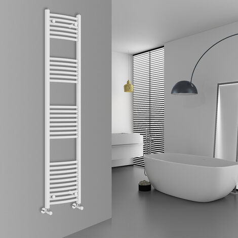 WarmeHaus Curved White Bathroom Ladder Radiator 1800x400mm