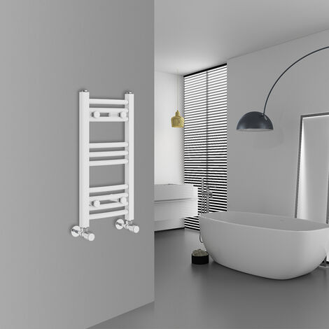 WarmeHaus Curved White Bathroom Ladder Radiator 600x300mm