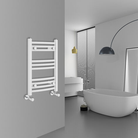 WarmeHaus Curved White Bathroom Ladder Radiator 600x400mm