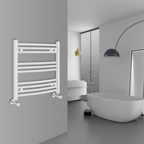 WarmeHaus Curved White Bathroom Ladder Radiator 600x600mm