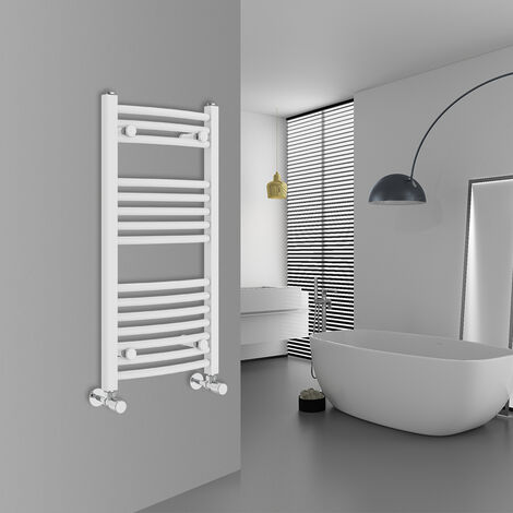 WarmeHaus Curved White Bathroom Ladder Radiator 800x400mm