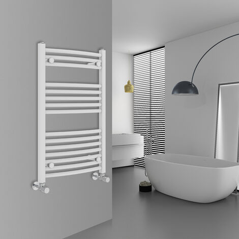 WarmeHaus Curved White Bathroom Ladder Radiator 800x500mm