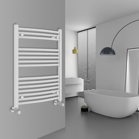 WarmeHaus Curved White Bathroom Ladder Radiator 800x600mm