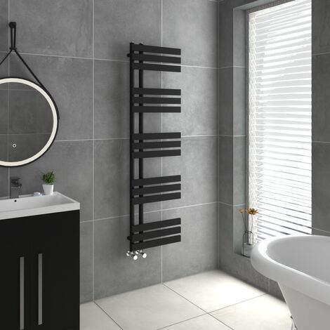 WarmeHaus D Shape Bathroom Radiator Warmer Black 1600x450mm