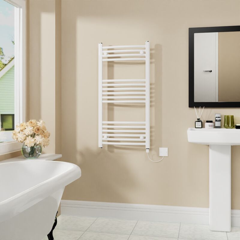 Image of WarmeHaus Electric Curved Bathroom Radiator White&hellip;