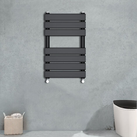 WarmeHaus Flat Panel Anthracite Bathroom Heated Towel Rail Ladder Radiator Warmer 650x400mm