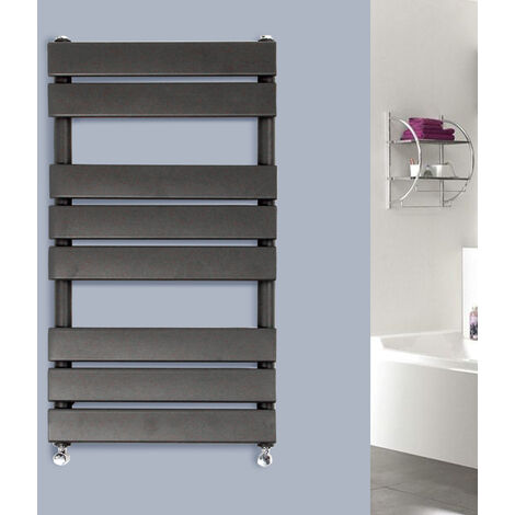 WarmeHaus Flat Panel Anthracite Bathroom Heated Towel Rail Ladder Radiator Warmer 800x450mm