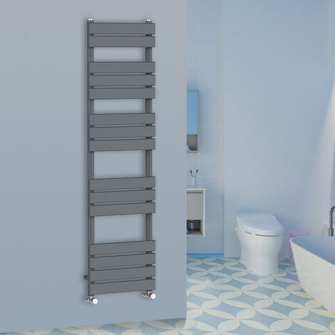 WarmeHaus Flat Panel Bathroom Heated Towel Rail Radiator Ladder Anthracite 1600x450mm
