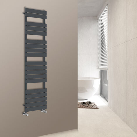 WarmeHaus Flat Panel Bathroom Heated Towel Rail Radiator Ladder Anthracite 1800x450mm