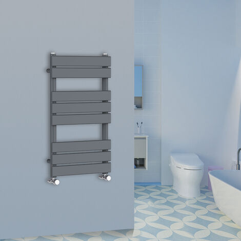 WarmeHaus Flat Panel Bathroom Heated Towel Rail Radiator Ladder Anthracite 800x450mm