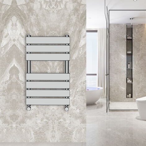 WarmeHaus Flat Panel Bathroom Heated Towel Rail Radiator Ladder Chrome 650x400mm