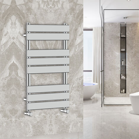 WarmeHaus Flat Panel Bathroom Heated Towel Rail Radiator Ladder Chrome 800x450mm