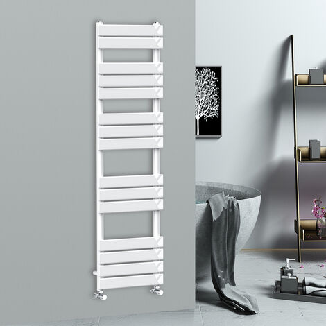 WarmeHaus Flat Panel Bathroom Heated Towel Rail Radiator Ladder White 1600x450mm