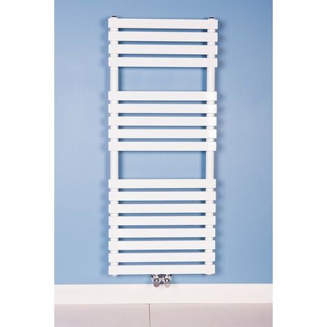 Warmehaus Flat Panel Bathroom Heated Towel Rail Radiator Ladder White ...