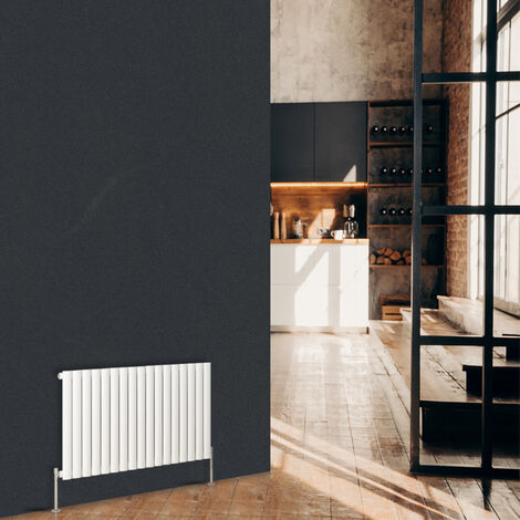 Warmehaus Horizontal Oval Panel Single Radiator White 600x1004mm