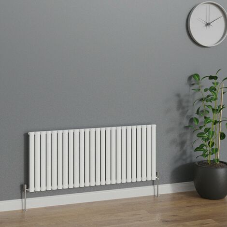 WarmeHaus Horizontal Oval Single Panel White Radiator 600x1416mm