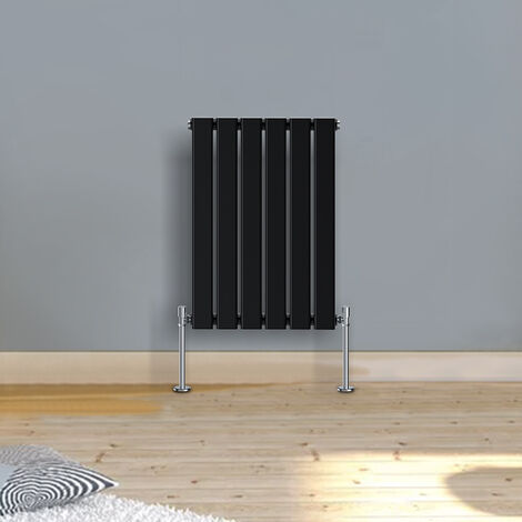 Warmehaus Horizontal Radiator Flat Panel Single Black 600x410mm