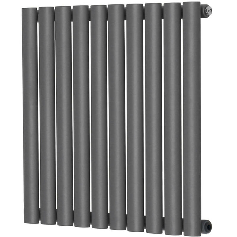 Image of Warmehaus Oval Anthracite Radiator Horizontal Single&hellip;