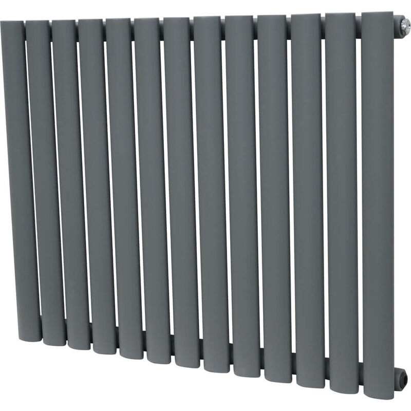 Image of Warmehaus Oval Anthracite Radiator Horizontal Single&hellip;