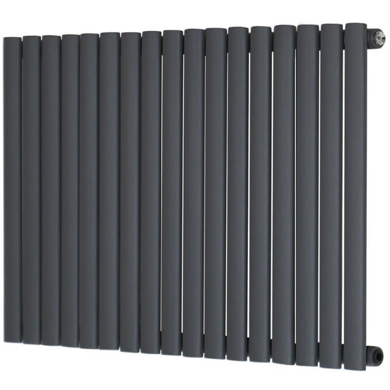 Image of Warmehaus - Oval Anthracite Radiator Horizontal&hellip;
