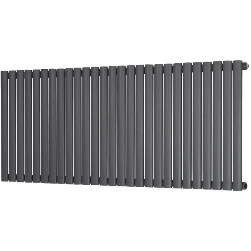 Image of Warmehaus - Oval Anthracite Radiator Horizontal&hellip;