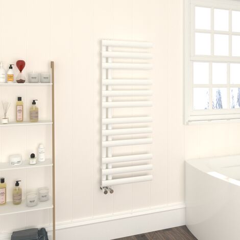 WarmeHaus Oval Panel Heated Towel Rail 1200x450mm White
