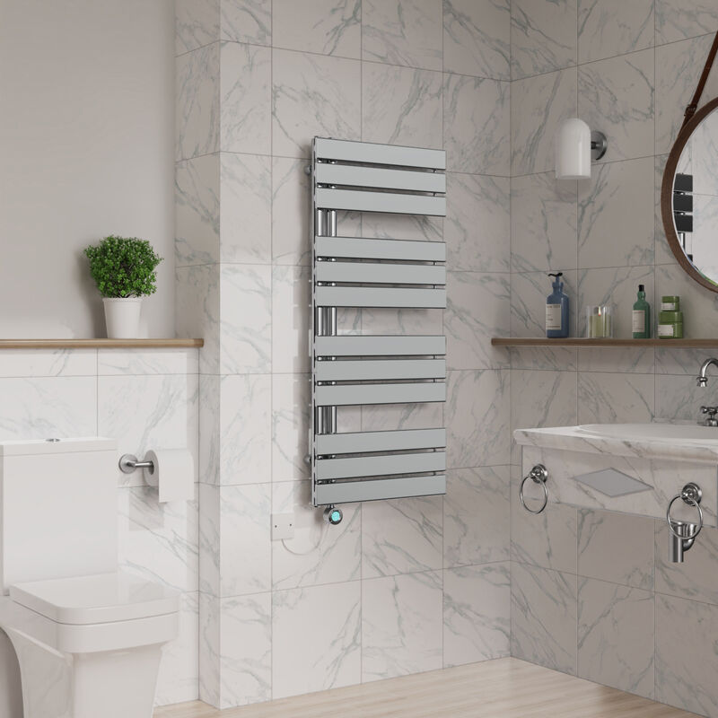 Image of Electric Towel Rail Flat Thermostatic Chrome&hellip;