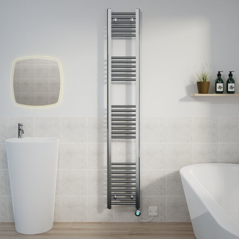 Image of Thermostatic Towel Rail Straight Timer Chrome&hellip;