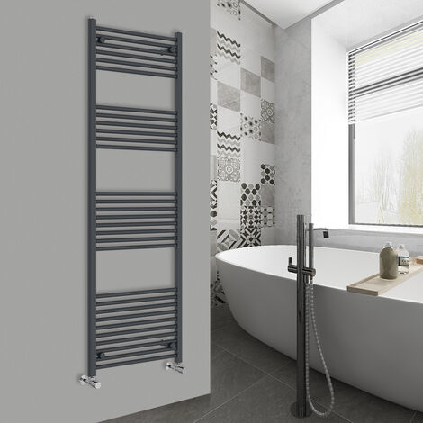 WarmeHaus Straight Anthracite Bathroom Ladder Radiator 1800x600mm