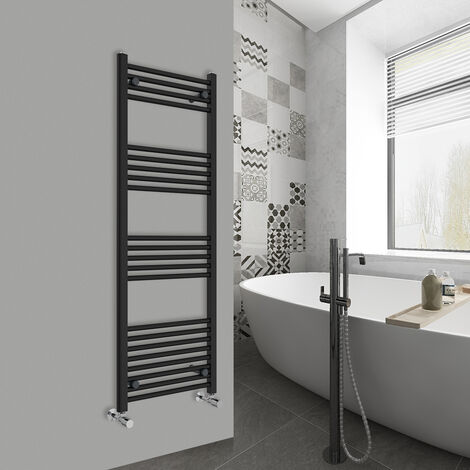 WarmeHaus Straight Black Bathroom Ladder Radiator 1400x500mm