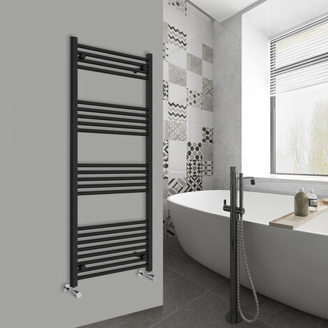 WarmeHaus Straight Black Bathroom Ladder Radiator 1400x600mm