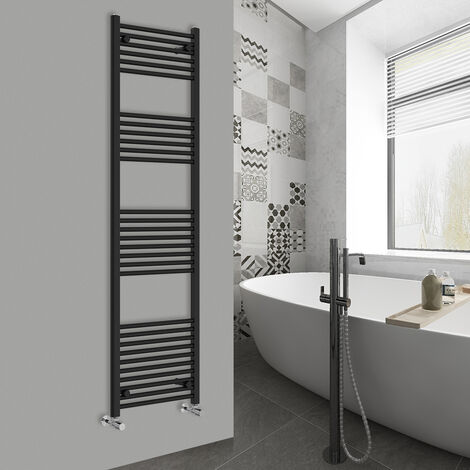 WarmeHaus Straight Black Bathroom Ladder Radiator 1800x500mm