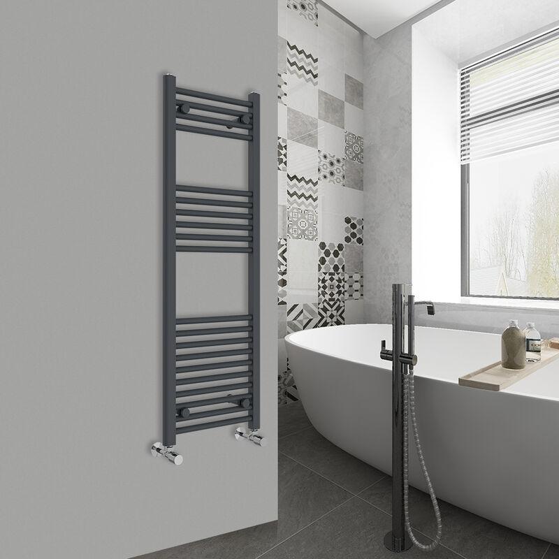 Image of Warmehaus - Straight Anthracite Bathroom Ladder&hellip;