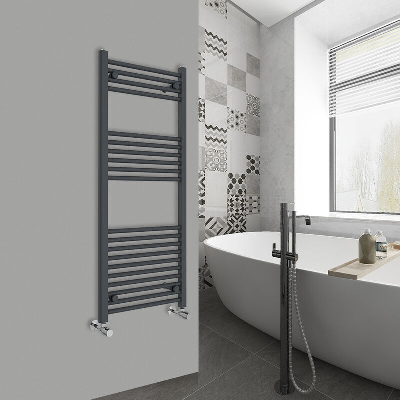 Image of Warmehaus - Straight Anthracite Bathroom Ladder&hellip;