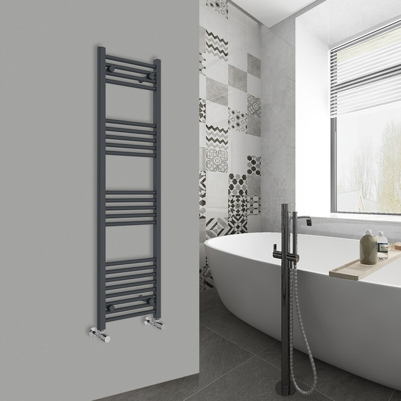 Image of Warmehaus - Straight Anthracite Bathroom Ladder&hellip;