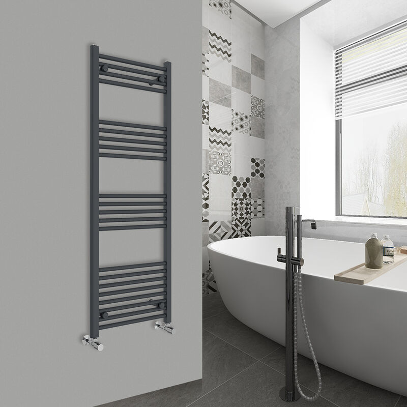 Image of Warmehaus - Straight Anthracite Bathroom Ladder&hellip;