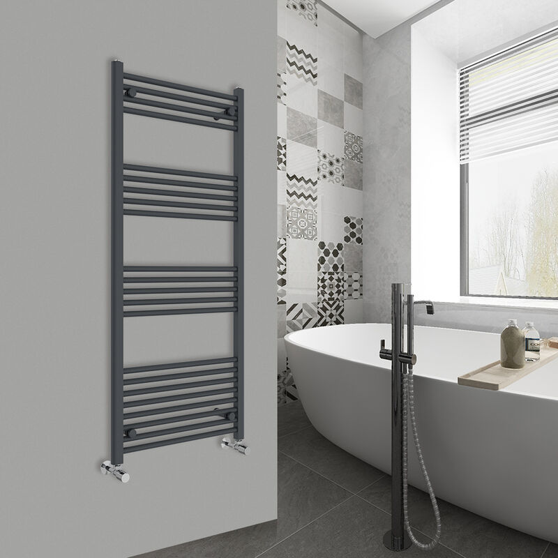 Image of Warmehaus - Straight Anthracite Bathroom Ladder&hellip;