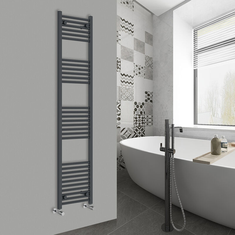 Image of Warmehaus - Straight Anthracite Bathroom Ladder&hellip;