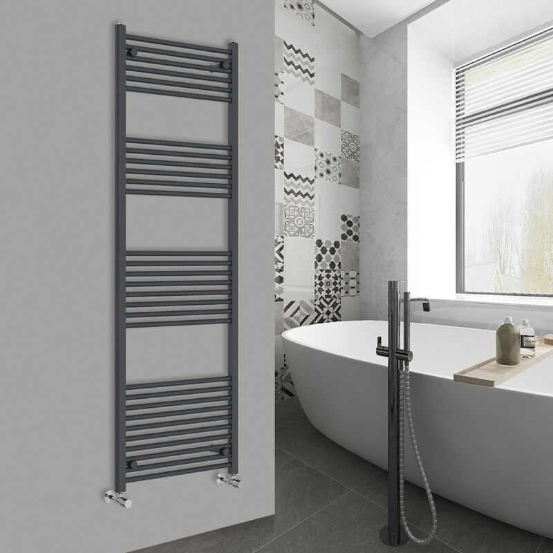 Image of Warmehaus - Straight Anthracite Bathroom Ladder&hellip;