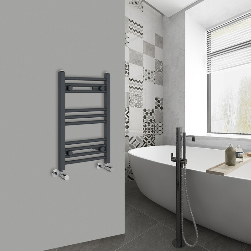 Image of Warmehaus - Straight Anthracite Bathroom Ladder&hellip;