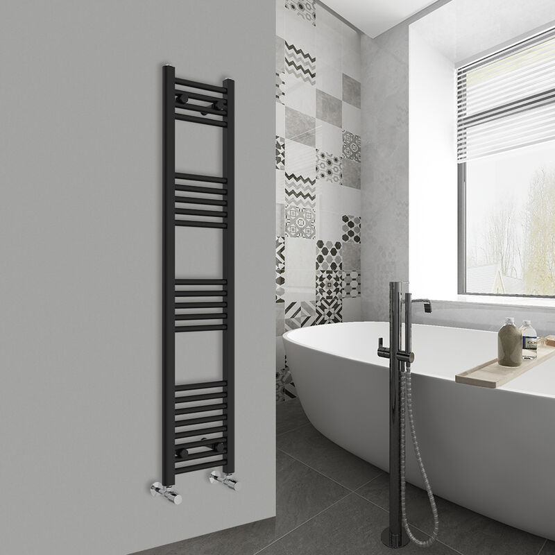 Image of Warmehaus - Straight Black Bathroom Ladder&hellip;