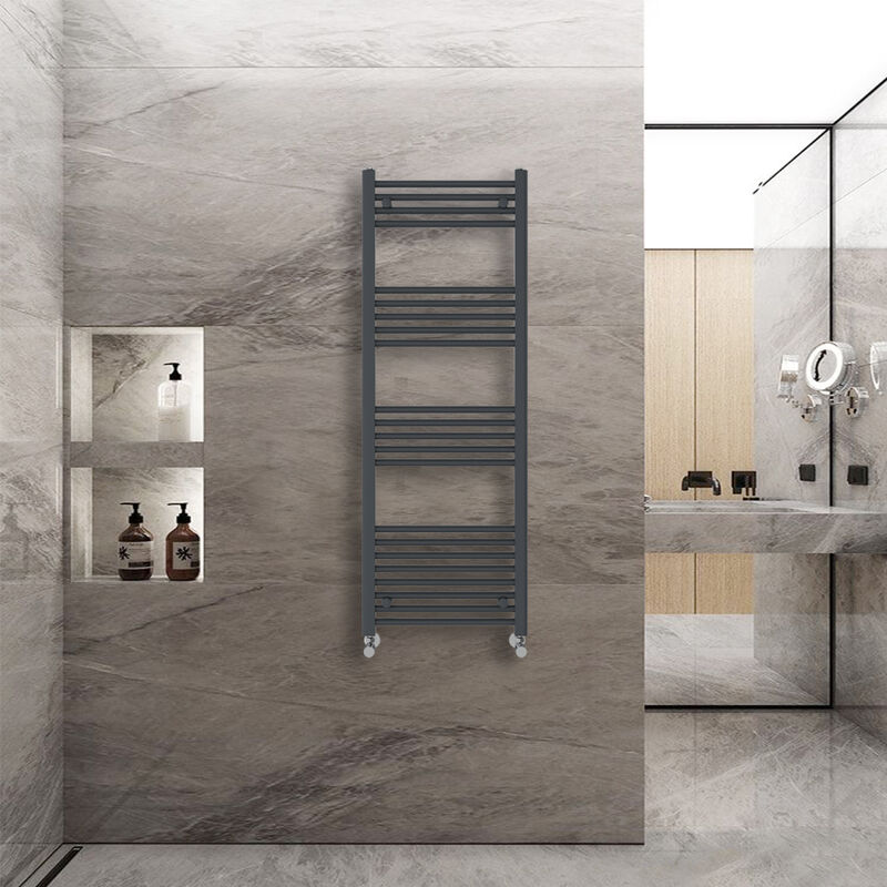Image of WarmeHaus Heated Straight Towel Radiator Anthracite&hellip;